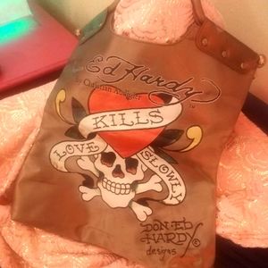 Ed Hardy Gold Purse